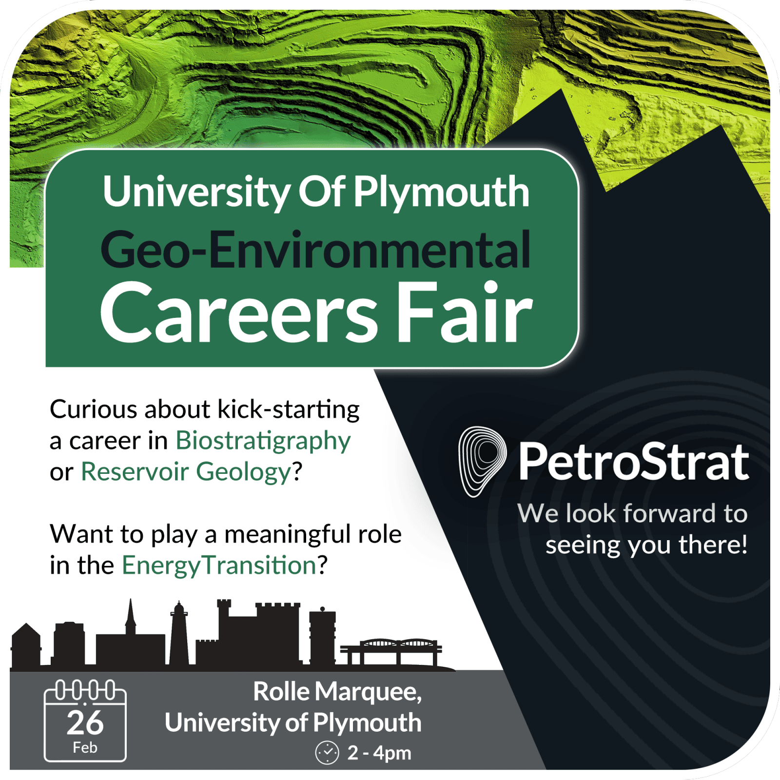 University Of Plymouth Geo Environmental Careers Fair 2025 Graphic